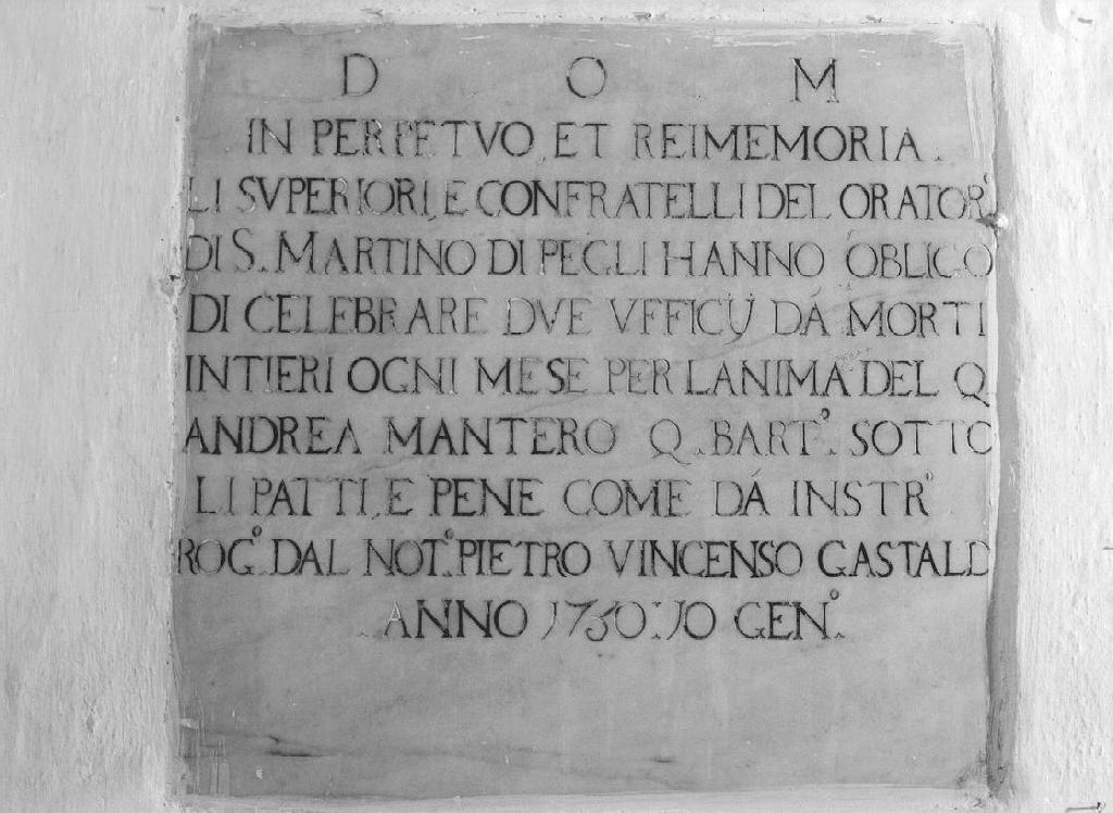 lapide, opera isolata - bottega ligure (sec. XVIII)