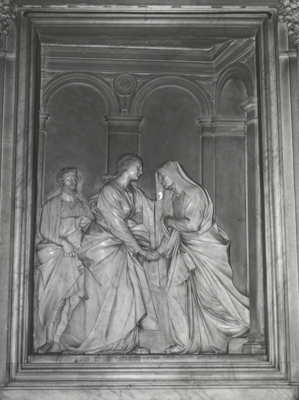VISITAZIONE (pala d'altare, opera isolata) di Magnini C. A, Bonarelli Matteo (seconda metà sec. XVII)