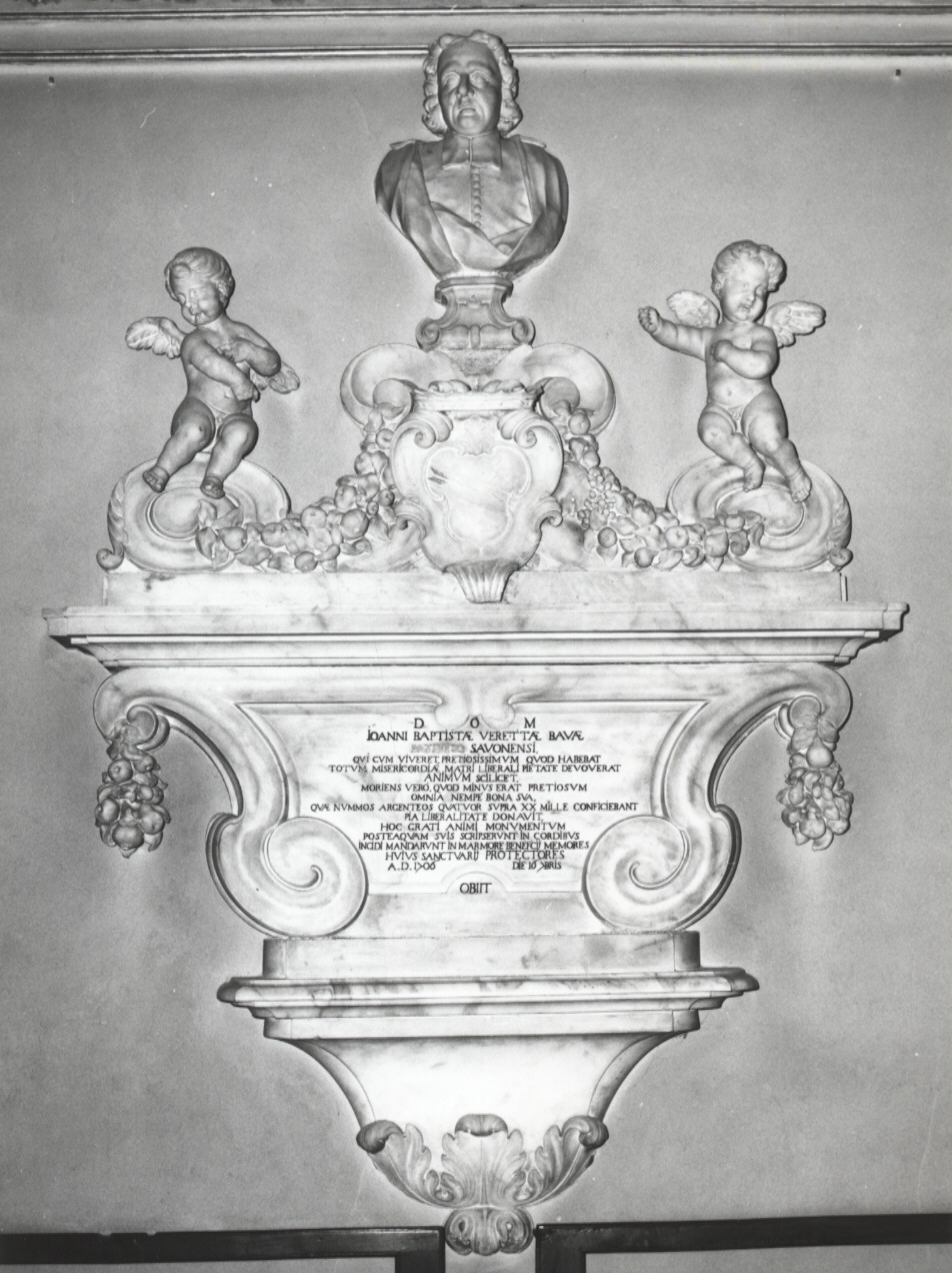 GIOVANNI BATTISTA VERETTA BAVA (cenotafio, opera isolata) - ambito ligure (prima metà sec. XVIII)