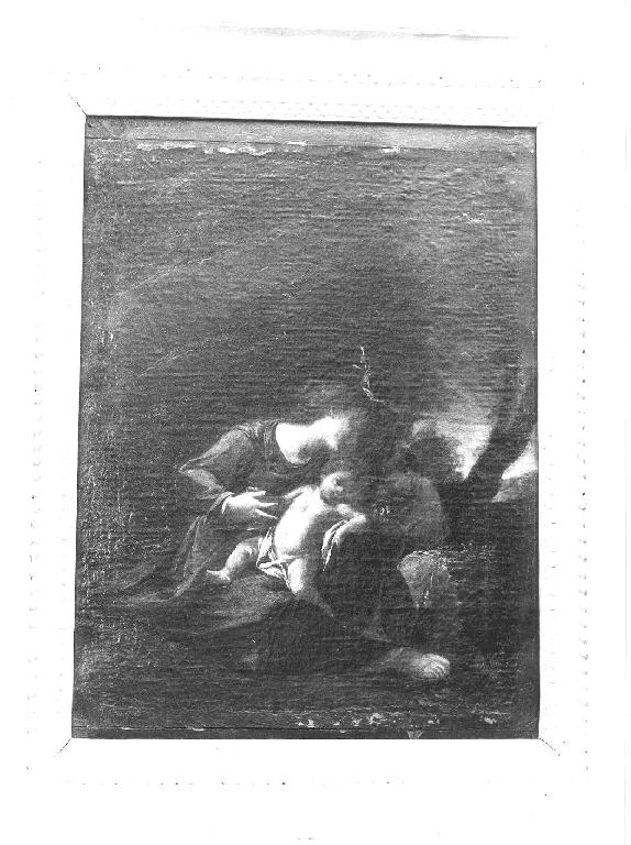 MADONNA CON BAMBINO E SAN GIOVANNINO (dipinto) - ambito genovese (metà sec. XVII)