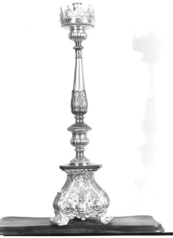 candeliere d'altare, serie - manifattura genovese (inizio sec. XX)
