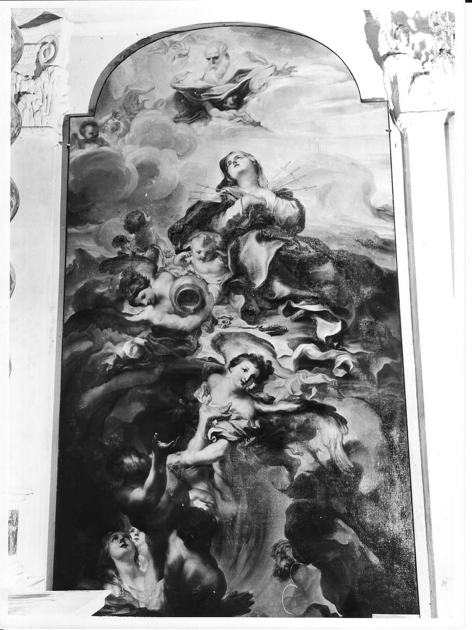 Madonna che intercede per le anime del purgatorio (dipinto, opera isolata) di De Ferrari Gregorio (sec. XVIII)