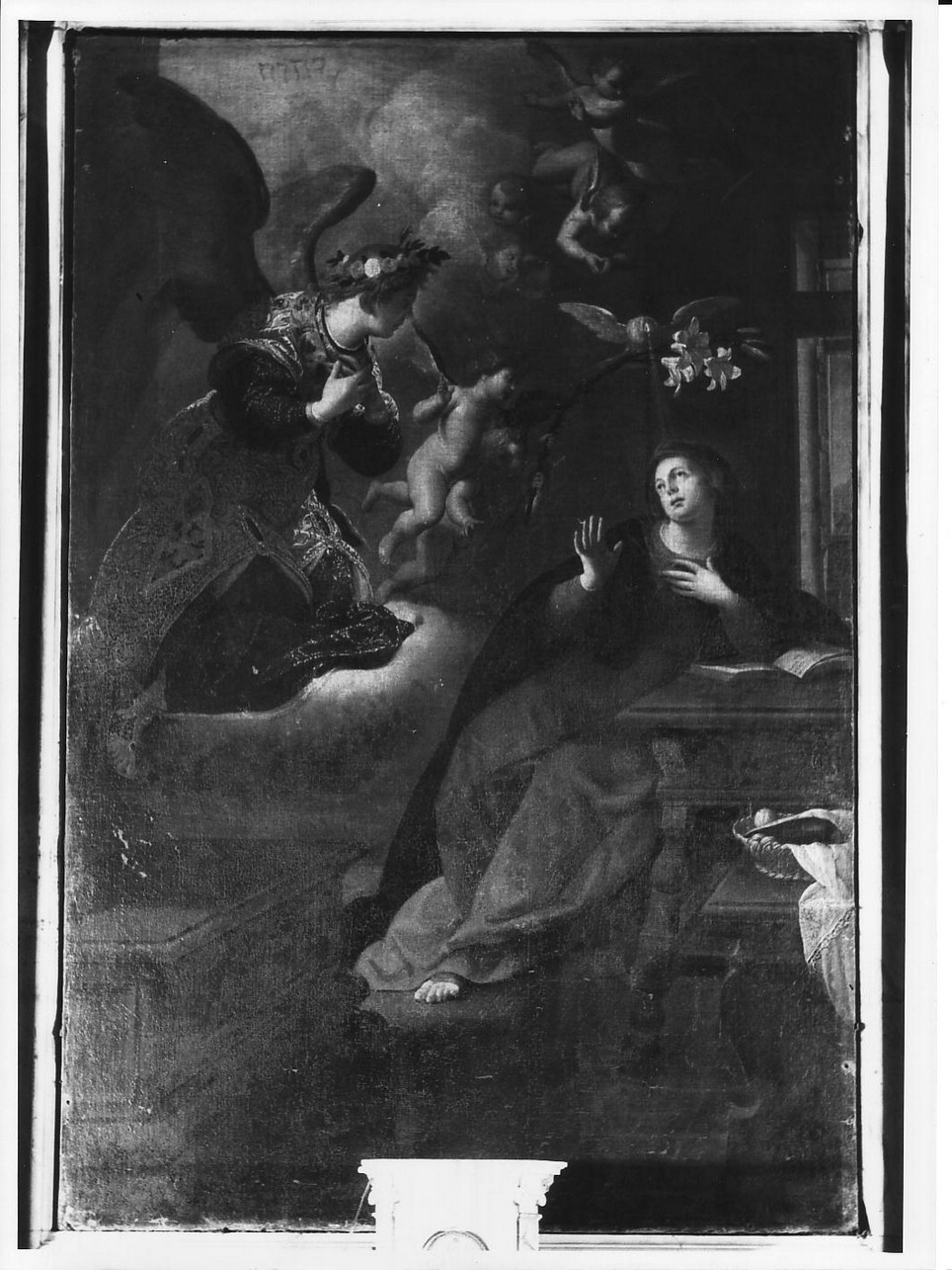 Annunciazione (dipinto, opera isolata) di Ansaldo Giovanni Andrea (attribuito) (sec. XVII)