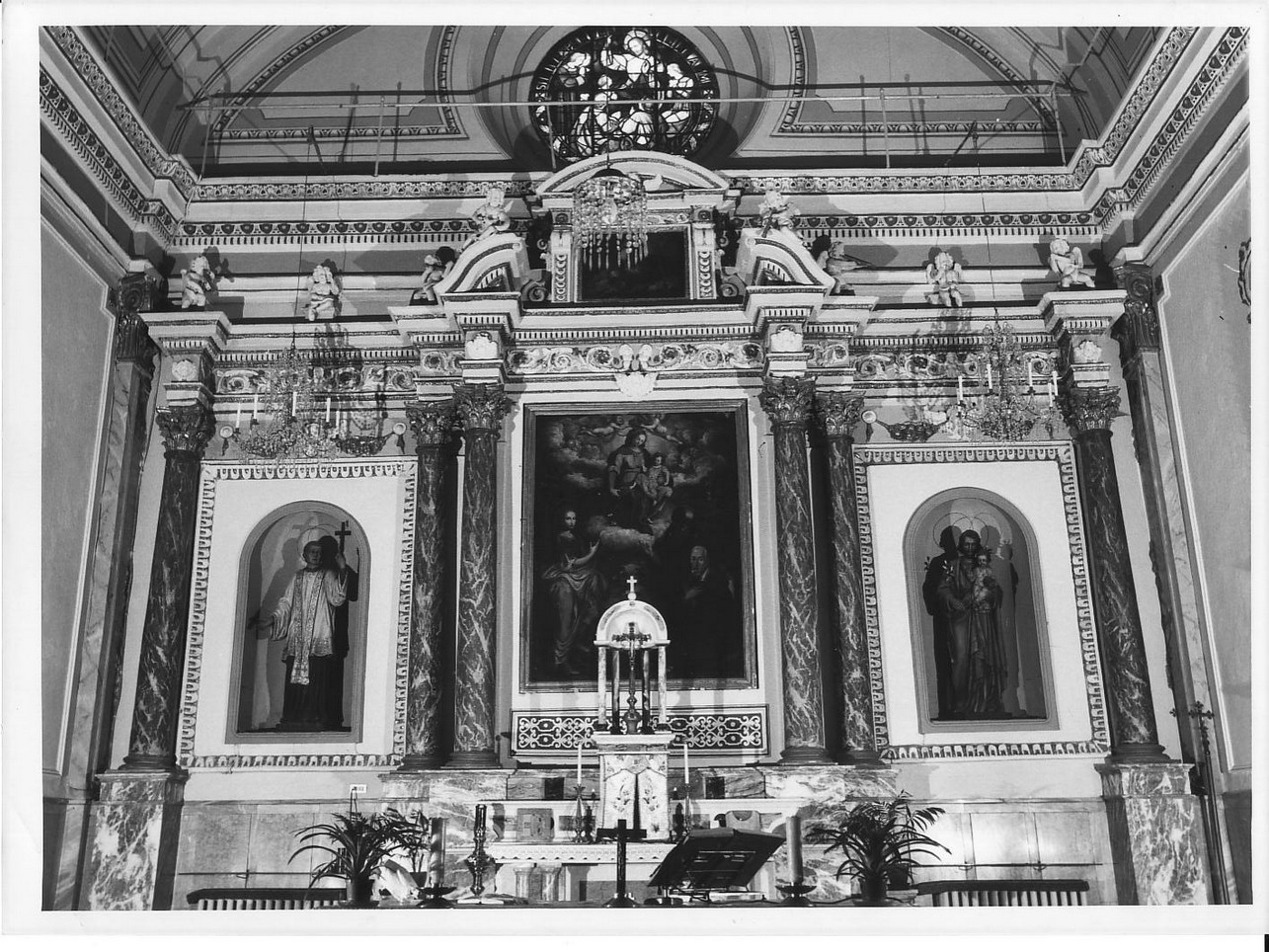 motivi decorativi architettonici (fastigio d'altare, opera isolata) - bottega ligure (primo quarto sec. XIX)
