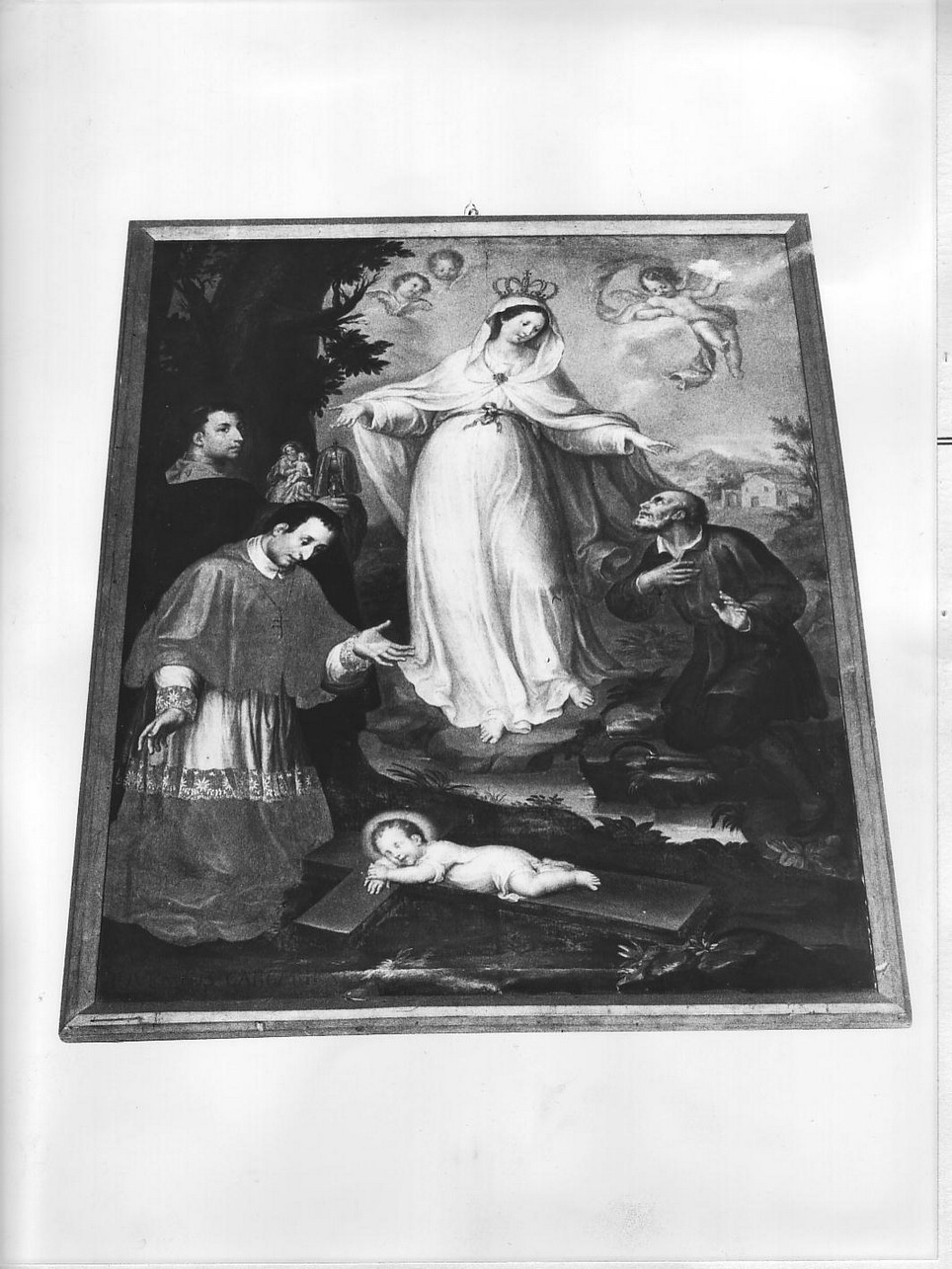 Madonna della Misericordia (dipinto, opera isolata) - ambito ligure (metà sec. XIX)