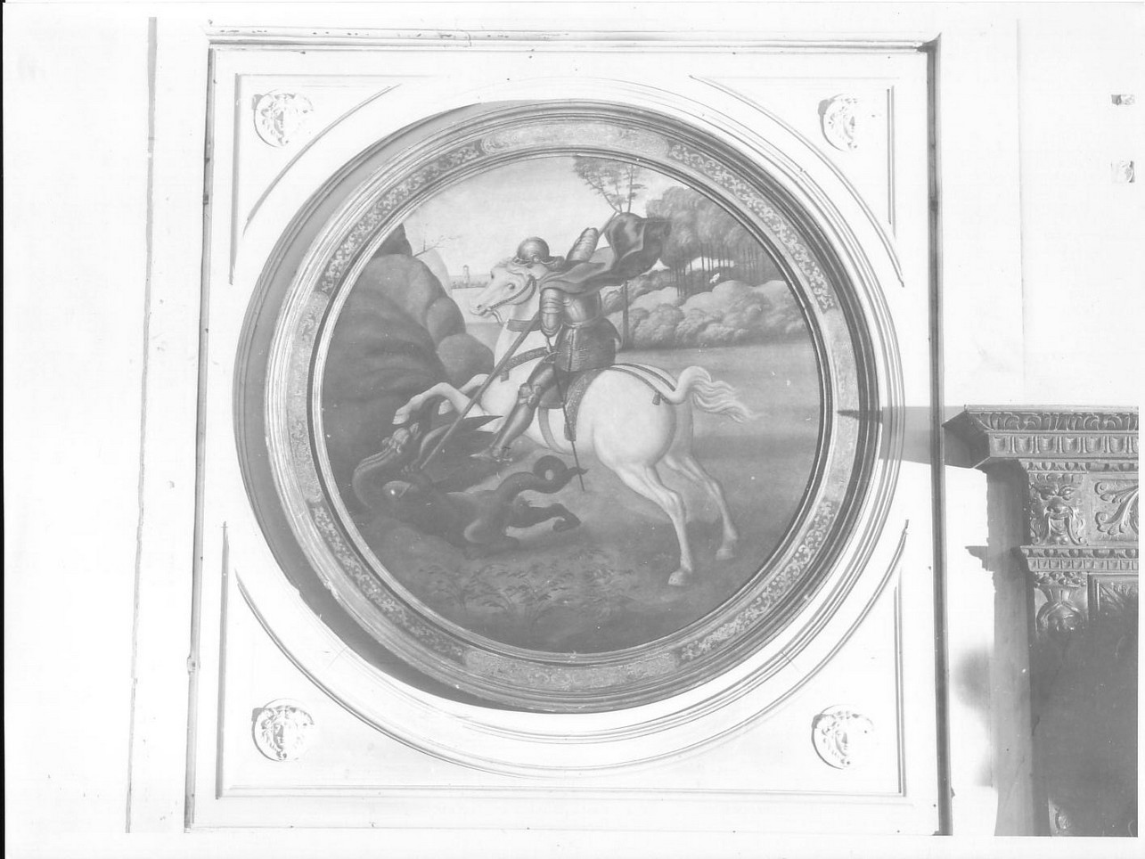 San Giorgio e il drago (dipinto, opera isolata) - ambito italiano (seconda metà sec. XIX)