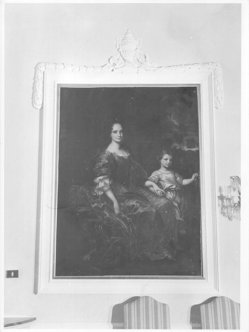 Ritratto di nobildonna con figlia (dipinto, opera isolata) - ambito italiano (metà sec. XVII)