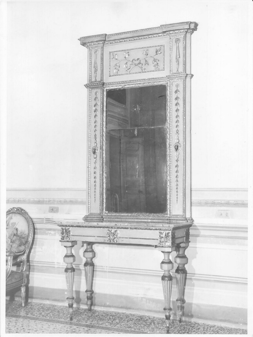 console con specchiera, opera isolata - bottega ligure (inizio sec. XIX)
