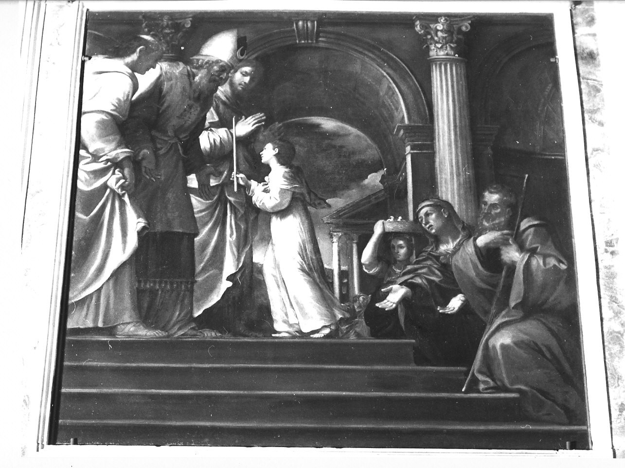 presentazione di Maria Vergine al tempio (dipinto, opera isolata) di Albani Francesco (sec. XVII)