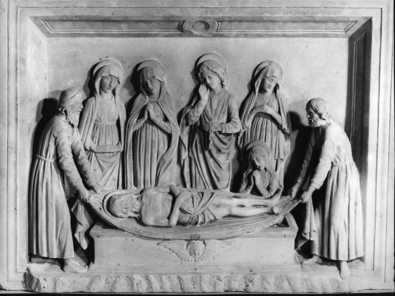 deposizione di Cristo nel sepolcro (rilievo, opera isolata) - bottega padana (sec. XV)