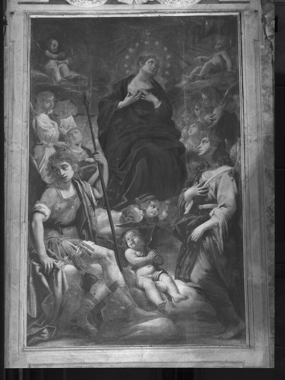 Madonna con angeli (dipinto, opera isolata) di Baglione Giovanni (primo quarto sec. XVII)