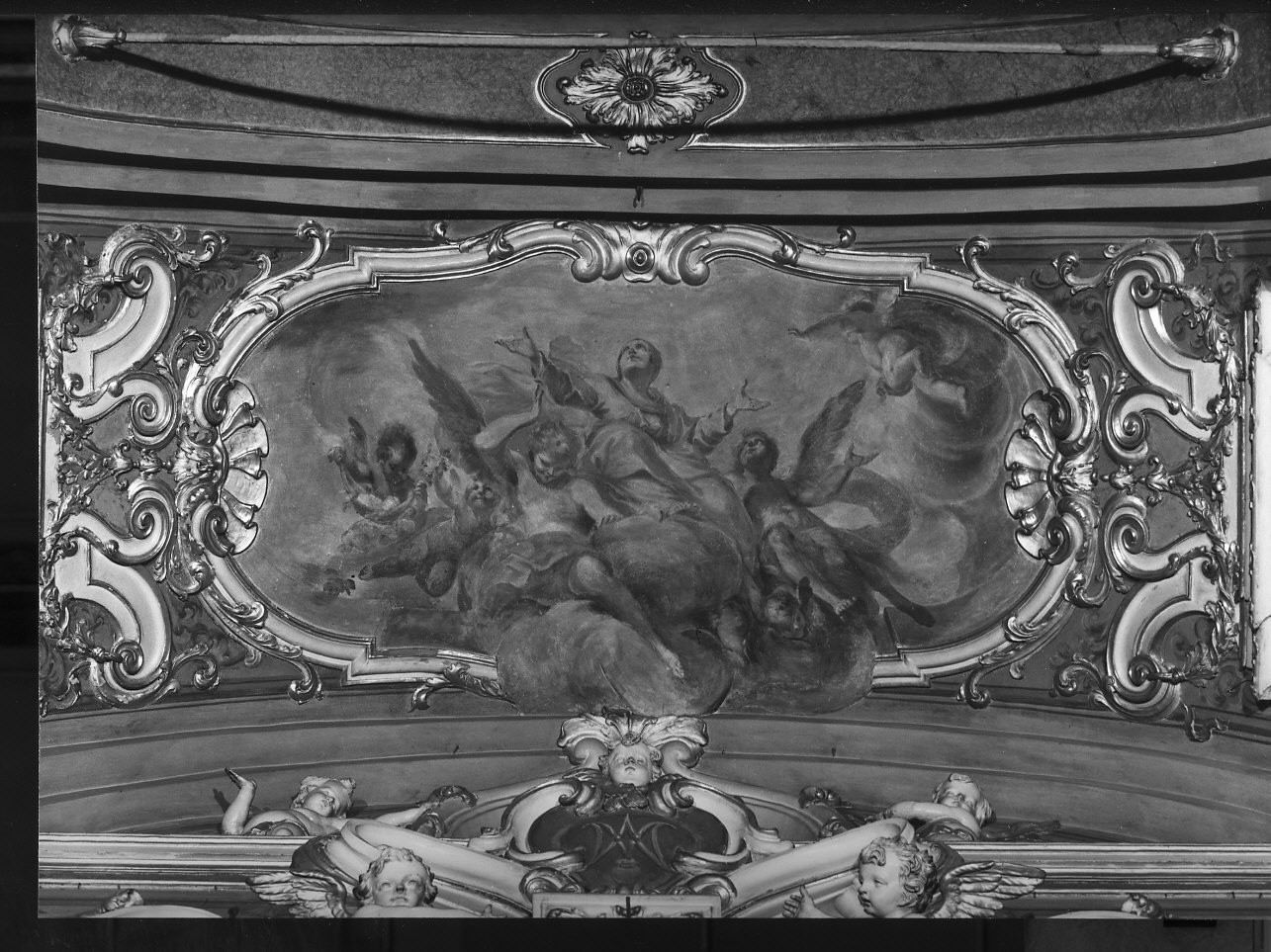 Madonna in gloria (dipinto, elemento d'insieme) di Ratti Giovanni Agostino (sec. XVIII)