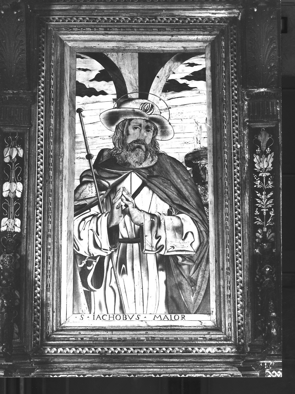 San Giacomo il Maggiore (dossale, elemento d'insieme) di De Fornari Anselmo (primo quarto sec. XVI)