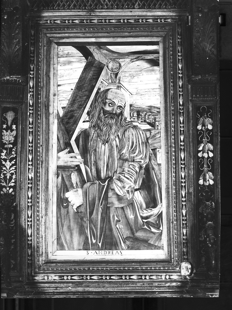 San Pietro Apostolo (dossale, elemento d'insieme) di De Fornari Anselmo (primo quarto sec. XVI)