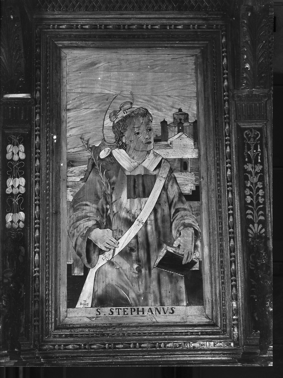 Santo Stefano (dossale, elemento d'insieme) di De Rocchi Elia (primo quarto sec. XVI)