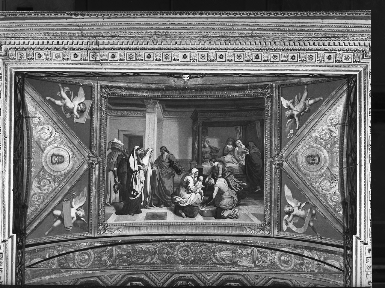 nascita di Maria Vergine (dipinto, elemento d'insieme) di Coghetti Francesco, Agneni Eugenio, Quarenghi Luigi, Mola Giuseppe, Canzio Michele (sec. XIX)