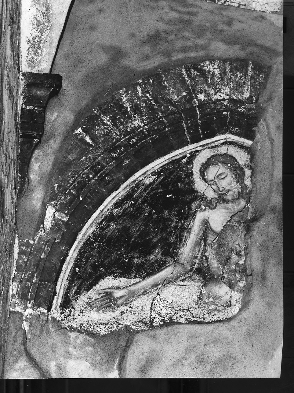 Cristo nel sepolcro (dipinto, opera isolata) - ambito lombardo (?) (secc. XIV/ XV)