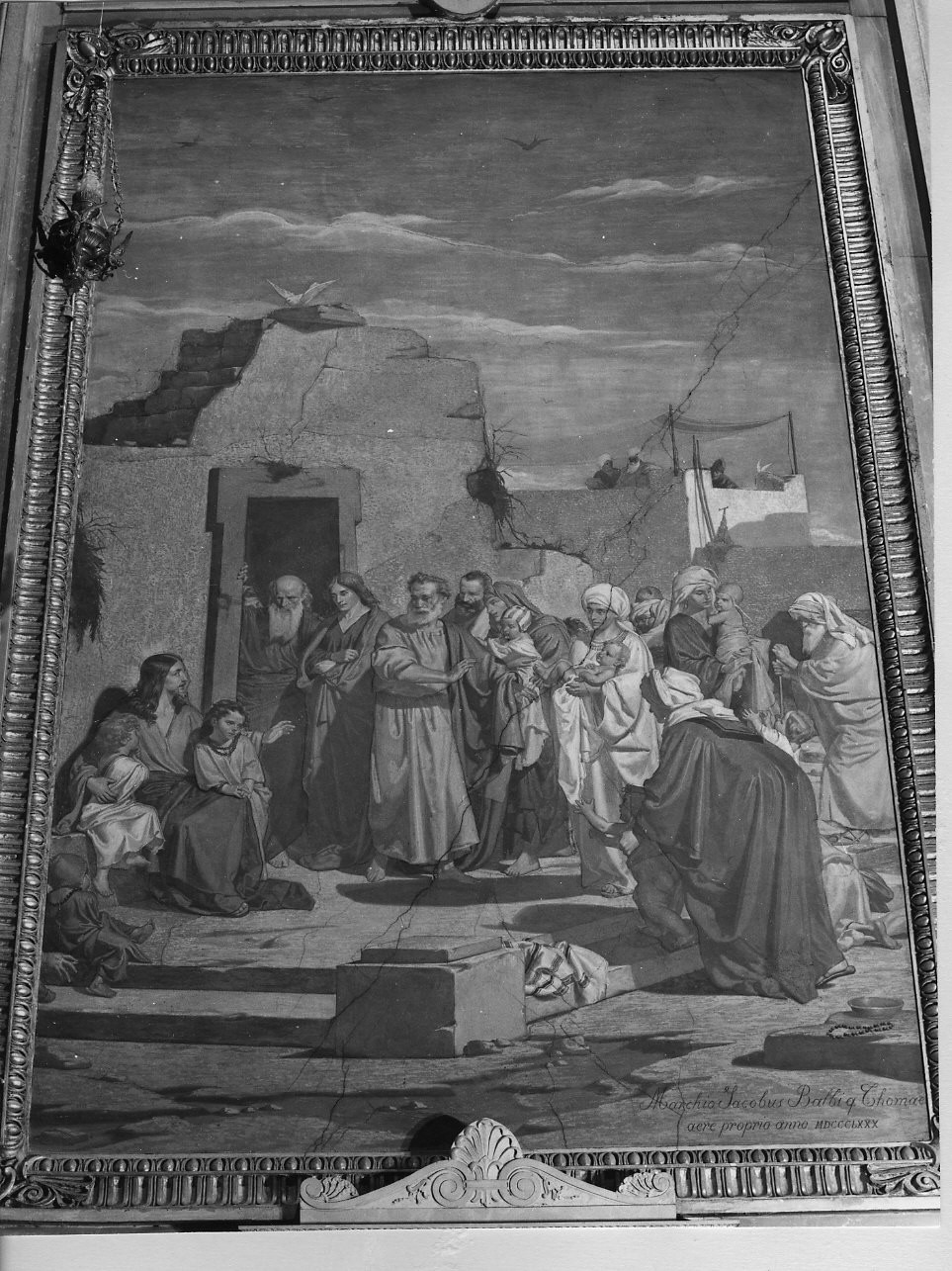 Cristo benedice i fanciulli (dipinto, opera isolata) di De Maestri Lazzaro (sec. XIX)