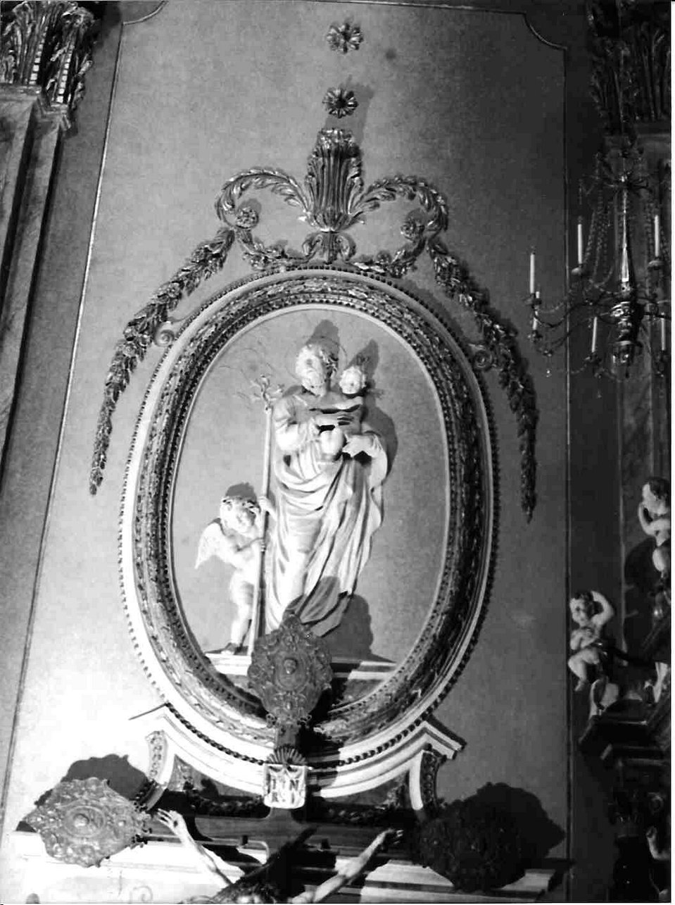 San Giuseppe e Gesù Bambino (medaglione ornamentale, serie) - bottega ligure (inizio sec. XIX)