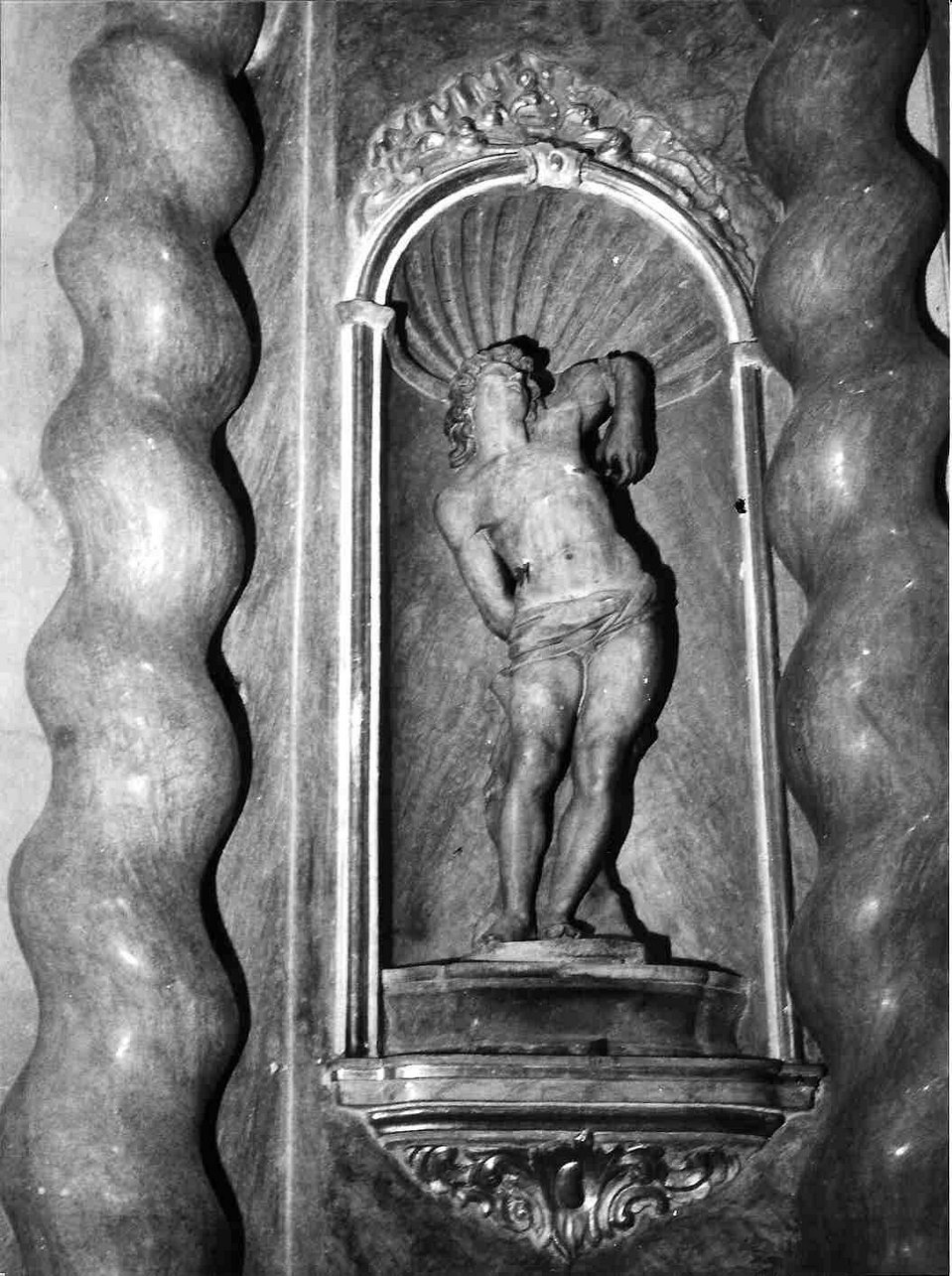 San Sebastiano (statua, pendant) di Solaro Martino, Solaro Giacomo (sec. XVII)