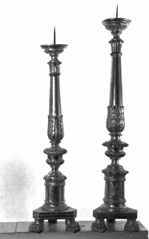 candeliere, serie - bottega ligure (seconda metà sec. XIX)