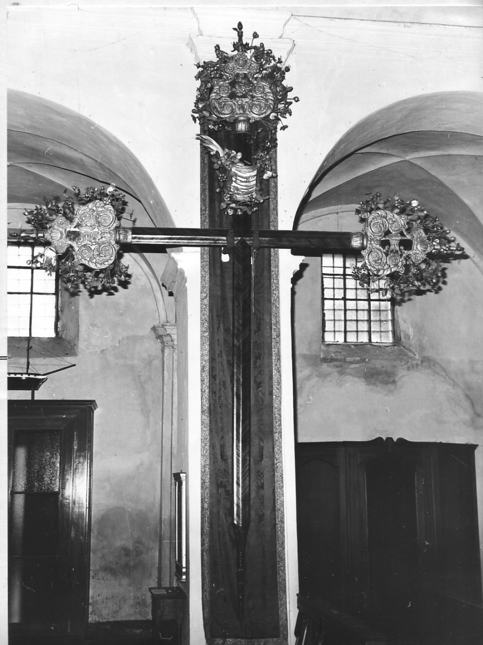 monogramma mariano (terminale - di croce, elemento d'insieme) - bottega ligure (metà sec. XIX)
