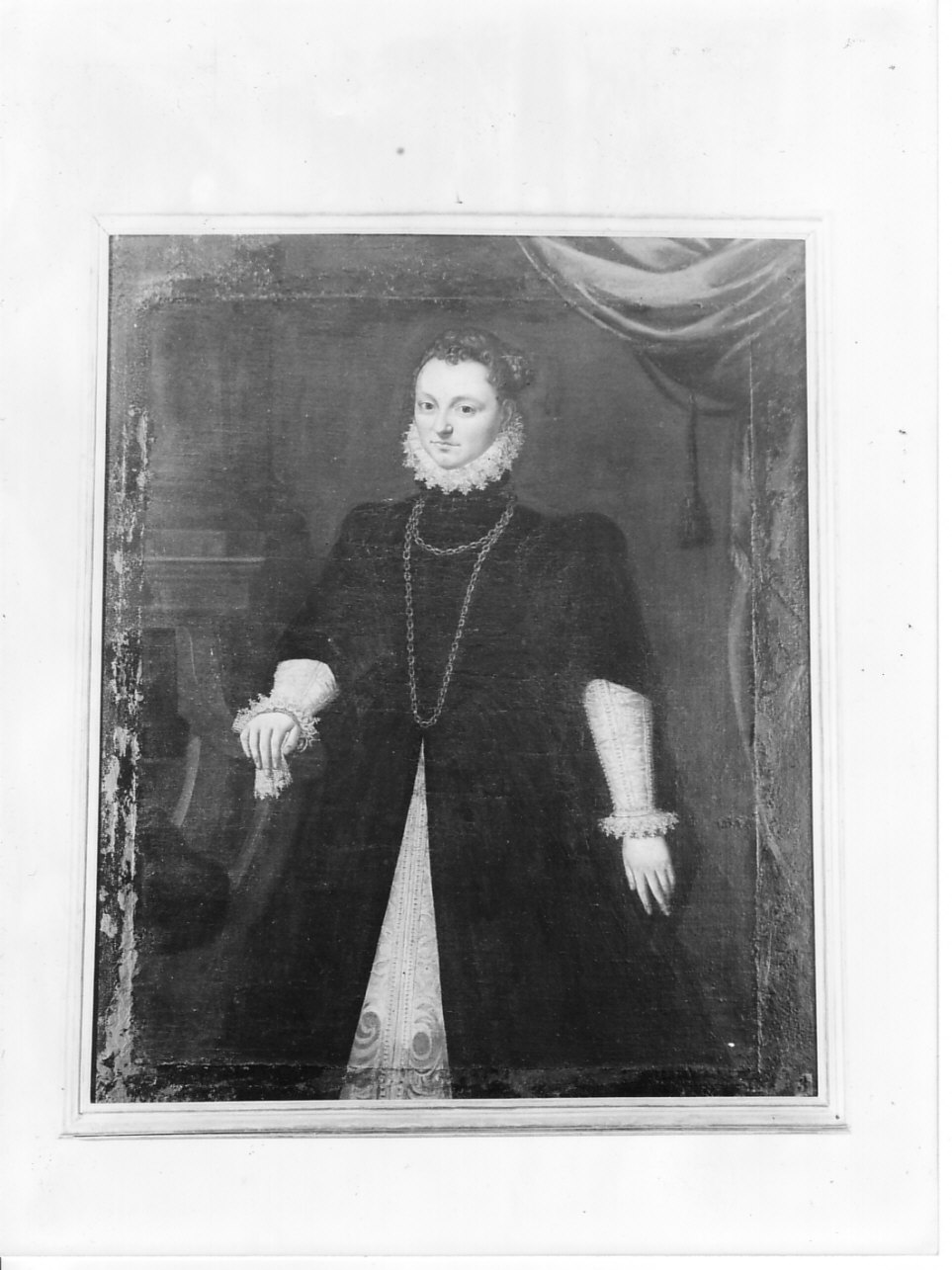 ritratto di nobildonna (dipinto, elemento d'insieme) - ambito ligure (sec. XVII)