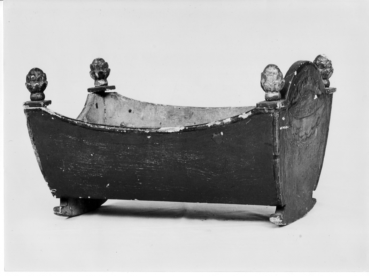 culla, elemento d'insieme - bottega ligure (sec. XIX)