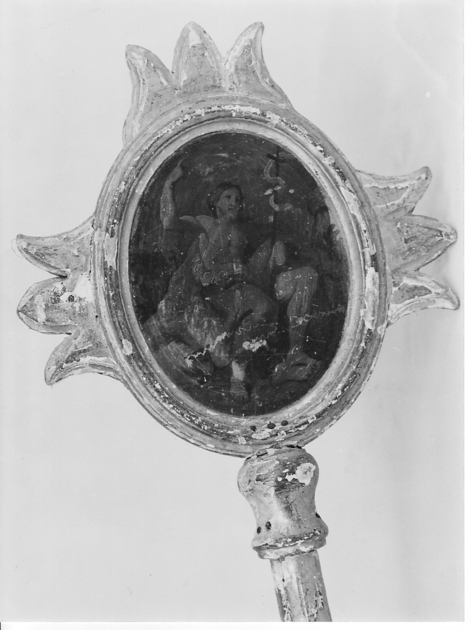 San Giovanni Battista/ Santa Maria Maddalena (mazza processionale, elemento d'insieme) - bottega ligure (sec. XVIII)