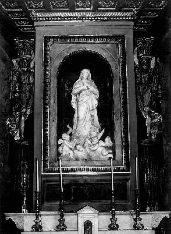 ANGELI/ MOTIVI DECORATIVI A CASSETTONI (decorazione plastica, coppia) di Centenaro Gaetano (secondo quarto sec. XIX)