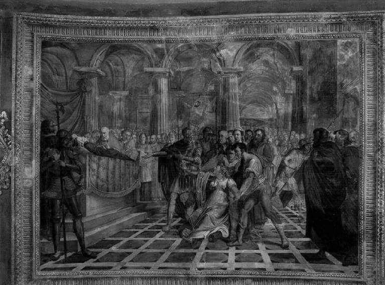 Sant'Antonio Abate libera dal demonio la figlia di Massimiano (dipinto, elemento d'insieme) di Passano Giuseppe (secondo quarto sec. XIX)