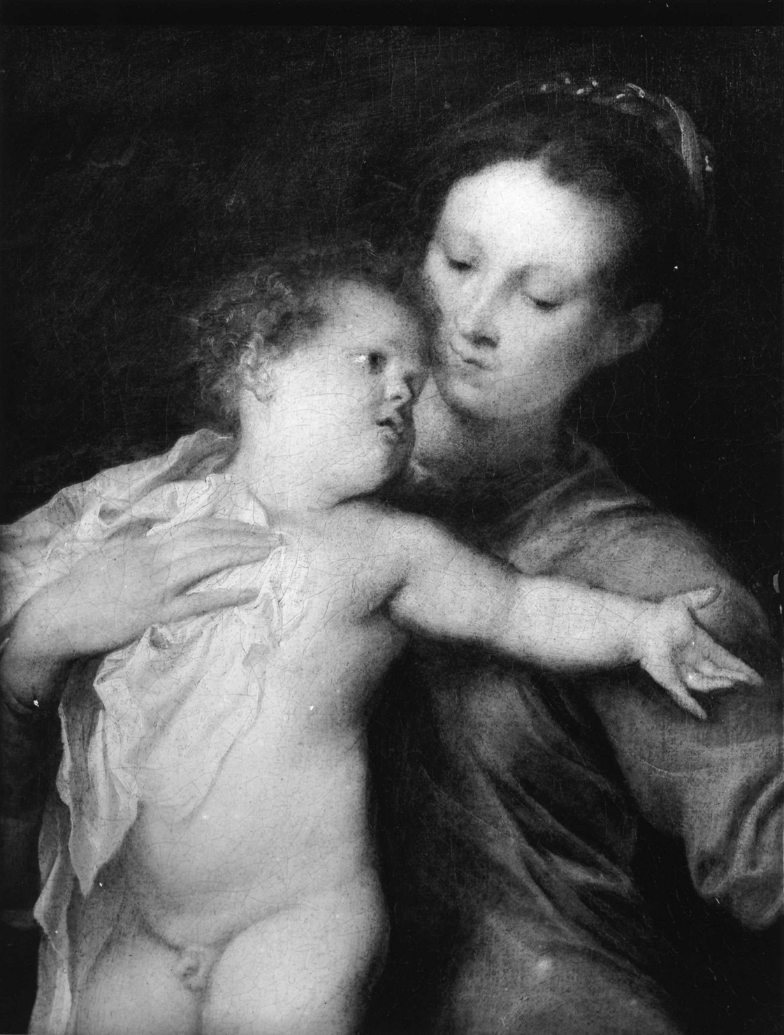 Madonna con Bambino (particolare) - Dipinti (negativo) di Gasparini, Renato (prima metà XX)