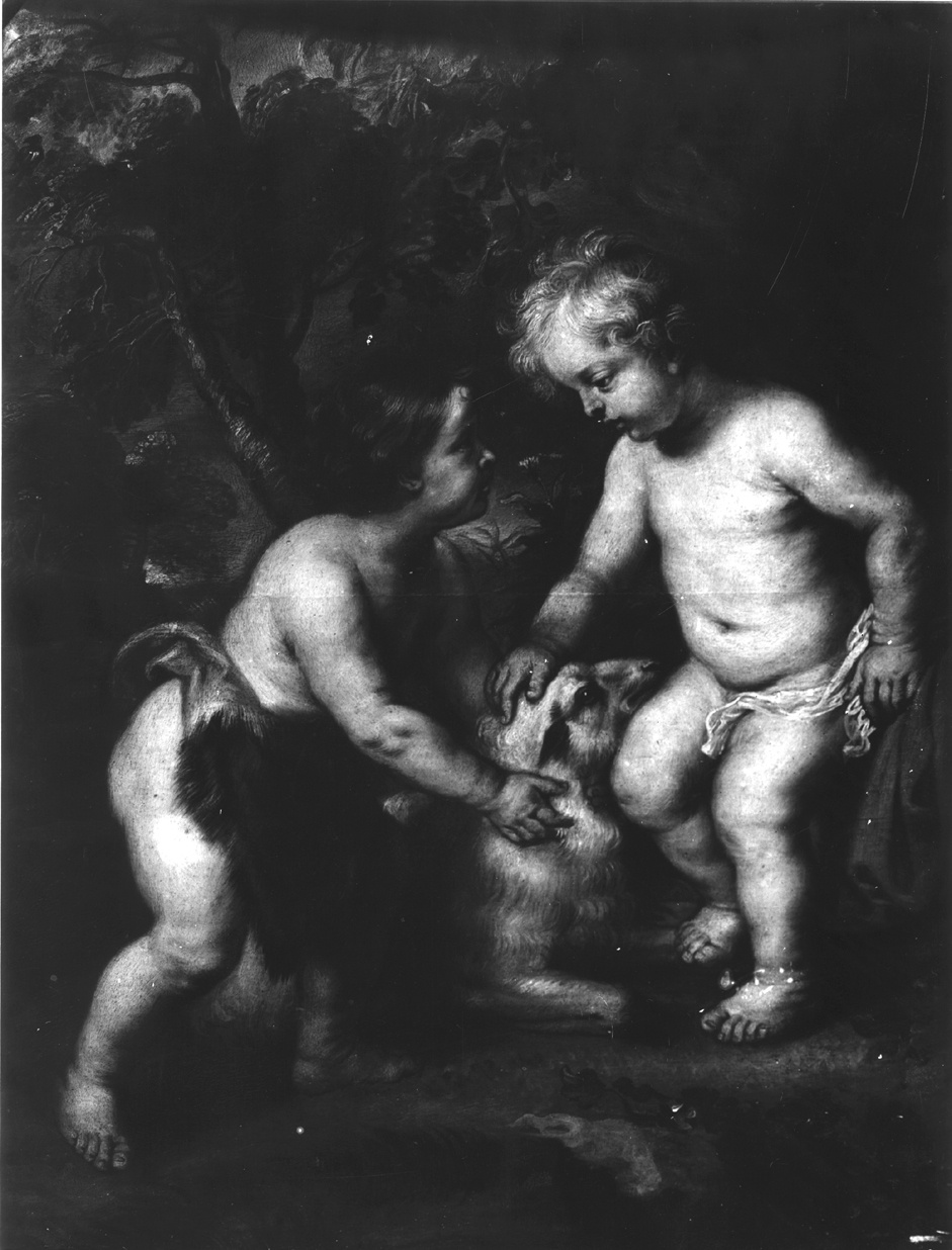 Gesù Bambino e san Giovannino (particolare) - Dipinti (negativo) di Gasparini, Renato (prima metà XX)