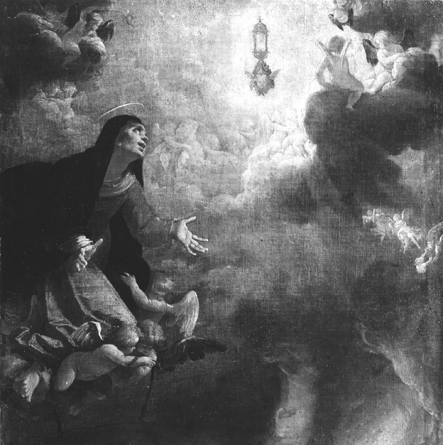 Madonna in preghiera davanti al Sacramento - Dipinti (negativo) di Gasparini, Renato (metà XX)