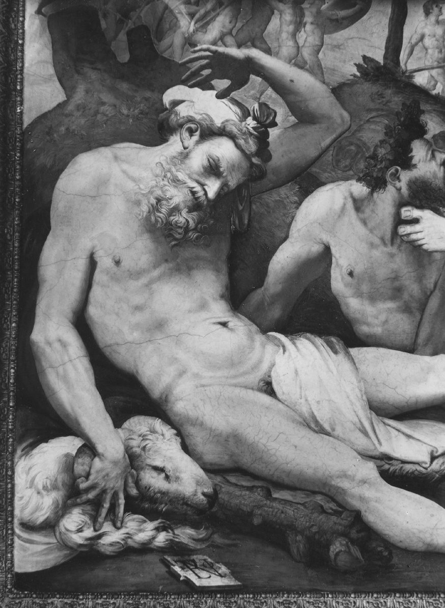 Giove fulmina i Giganti (particolare) - Affreschi (negativo) di Gasparini, Renato (prima metà XX)