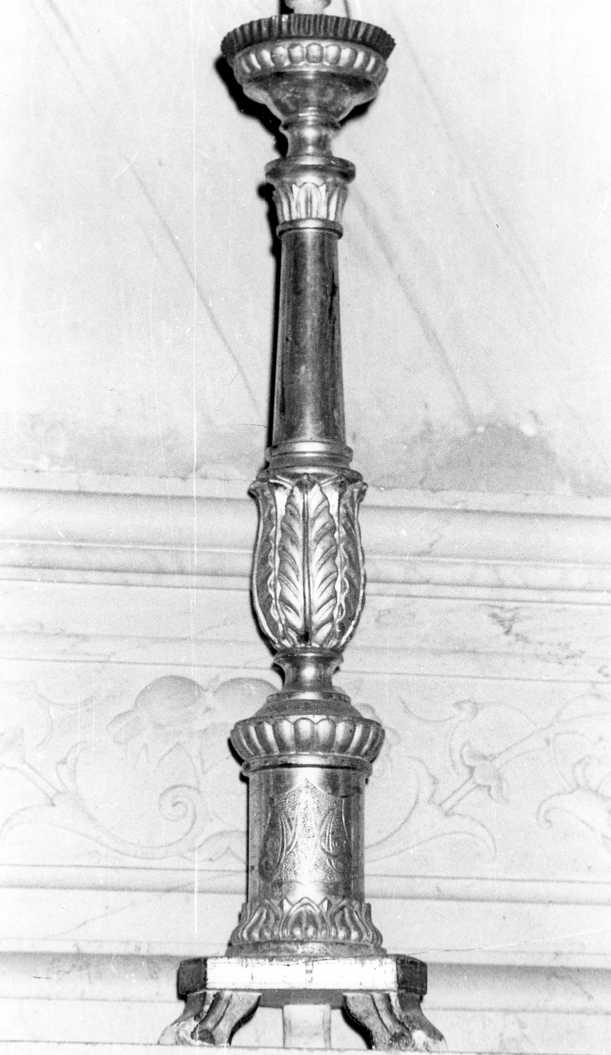 candeliere, opera isolata - bottega ligure (prima metà sec. XIX)