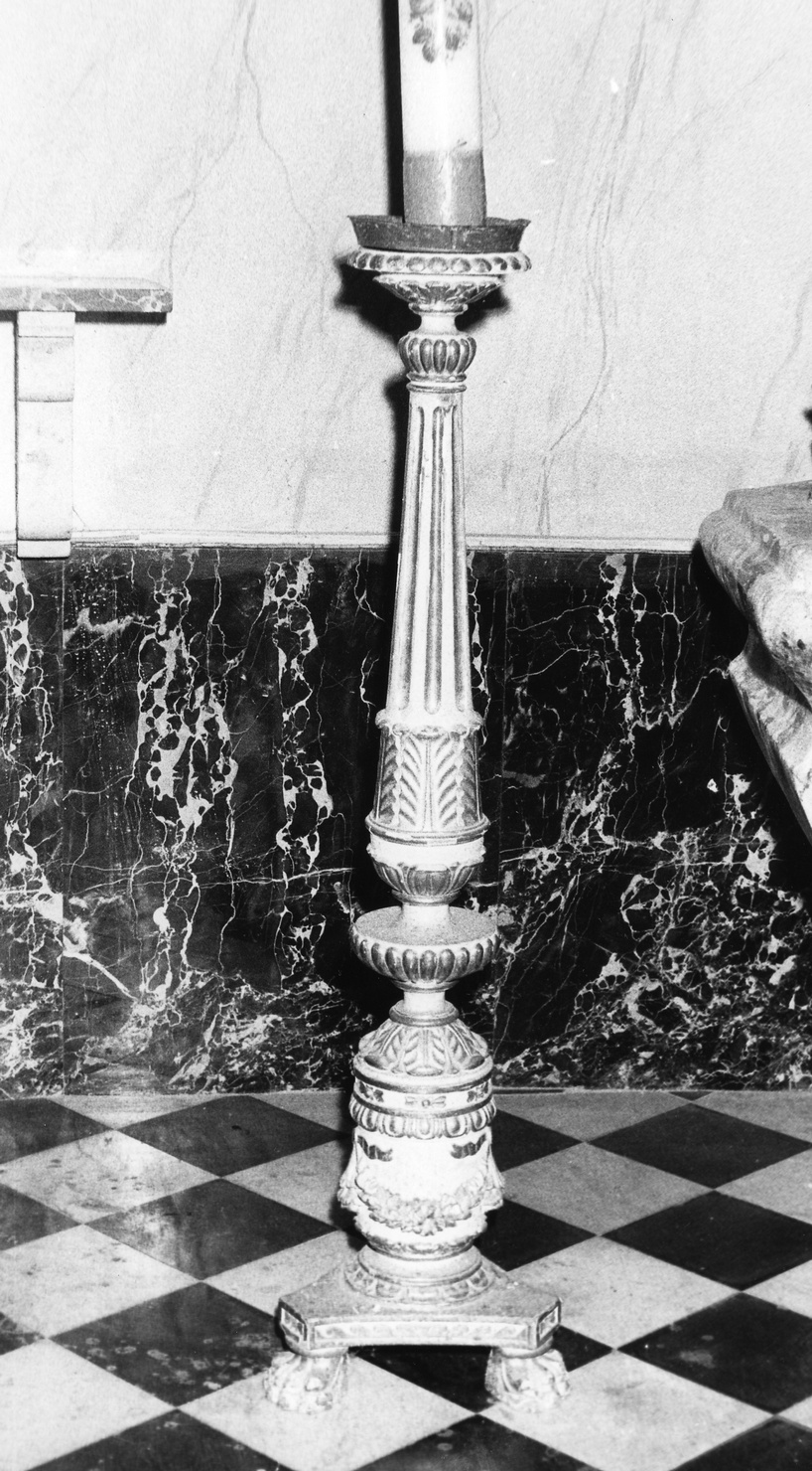 candeliere, opera isolata - bottega ligure (prima metà sec. XIX)