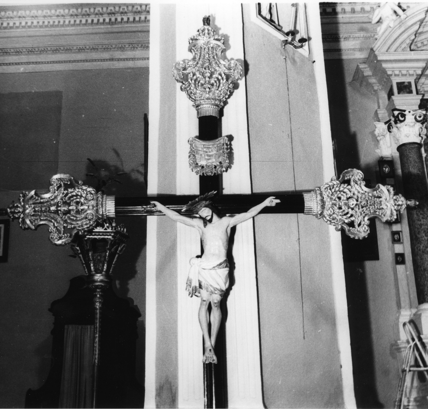 Cristo crocifisso (croce processionale, opera isolata) - bottega ligure (sec. XIX)