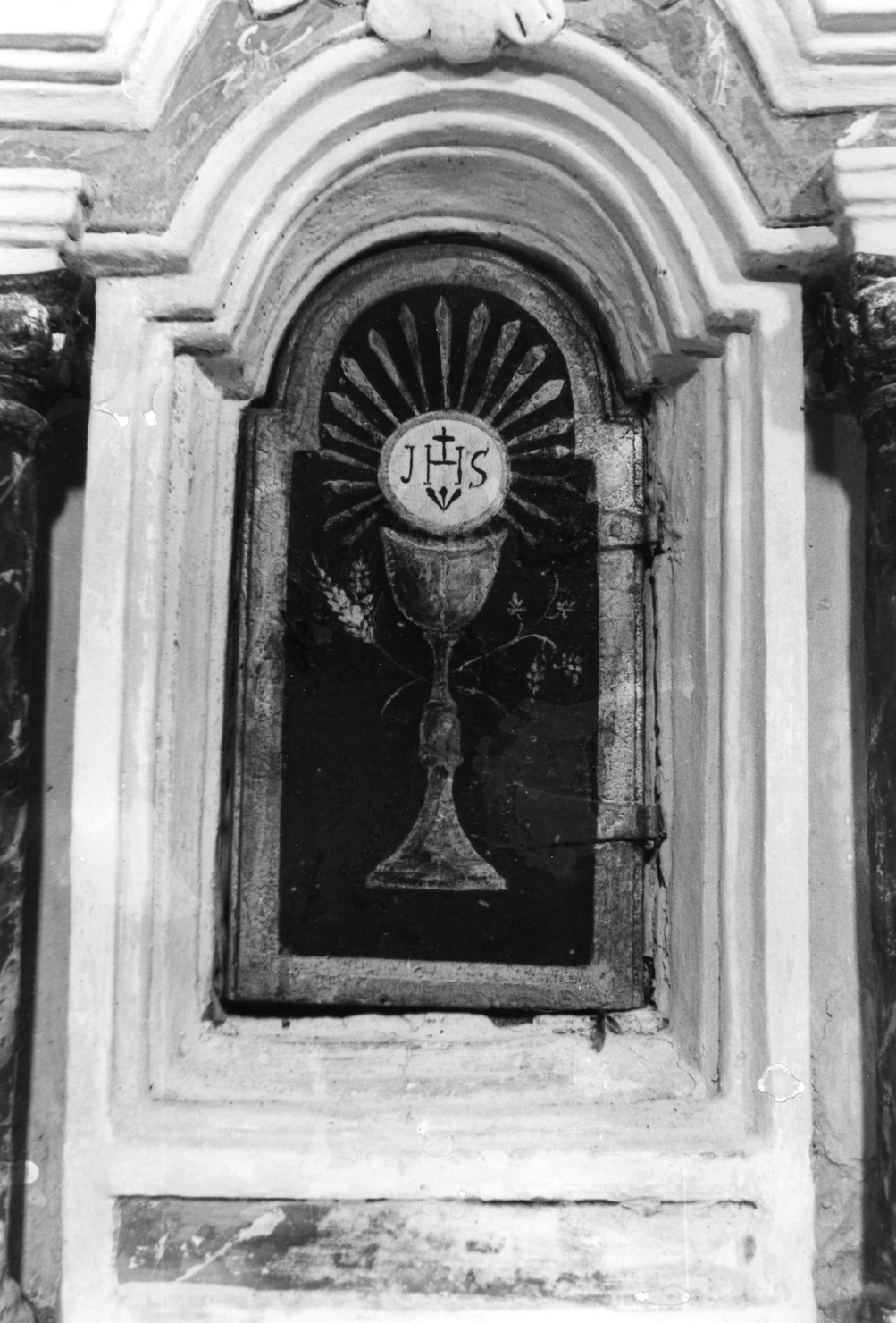 calice eucaristico (sportello di tabernacolo, serie) - ambito ligure (sec. XIX)
