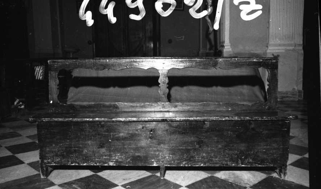 panca con schienale, opera isolata - ambito ligure (fine/inizio secc. XIX/ XX)