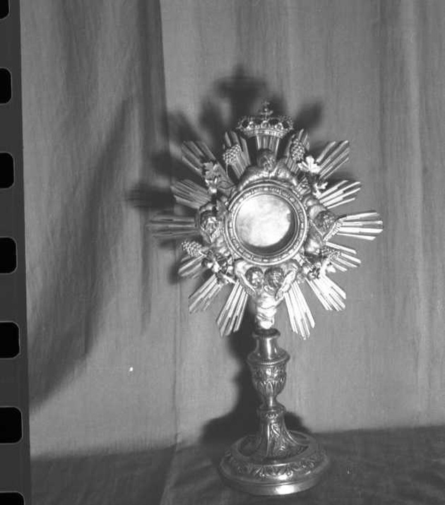 ostensorio - a raggiera, opera isolata - ambito ligure (seconda metà sec. XIX)