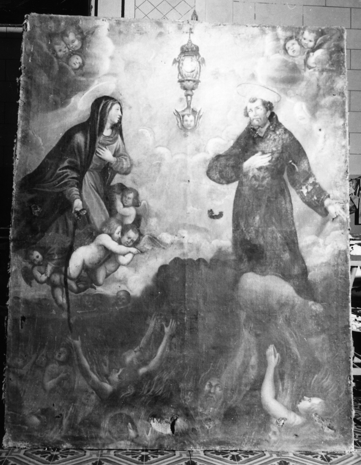 adorazione dell'Eucaristia (dipinto, opera isolata) - ambito ligure (sec. XVIII)