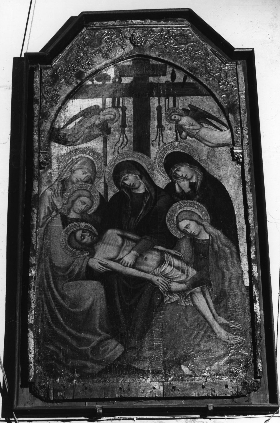 compianto sul Cristo morto (dipinto, opera isolata) - ambito ligure (primo quarto sec. XV)