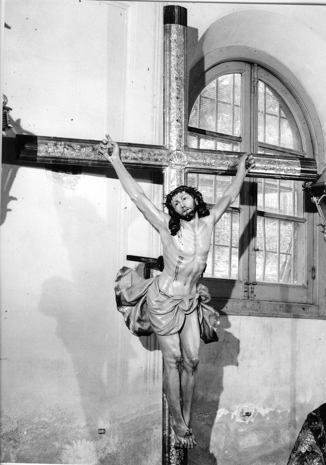 Cristo inchiodato alla croce (crocifisso, opera isolata) - bottega ligure (seconda metà sec. XIX)