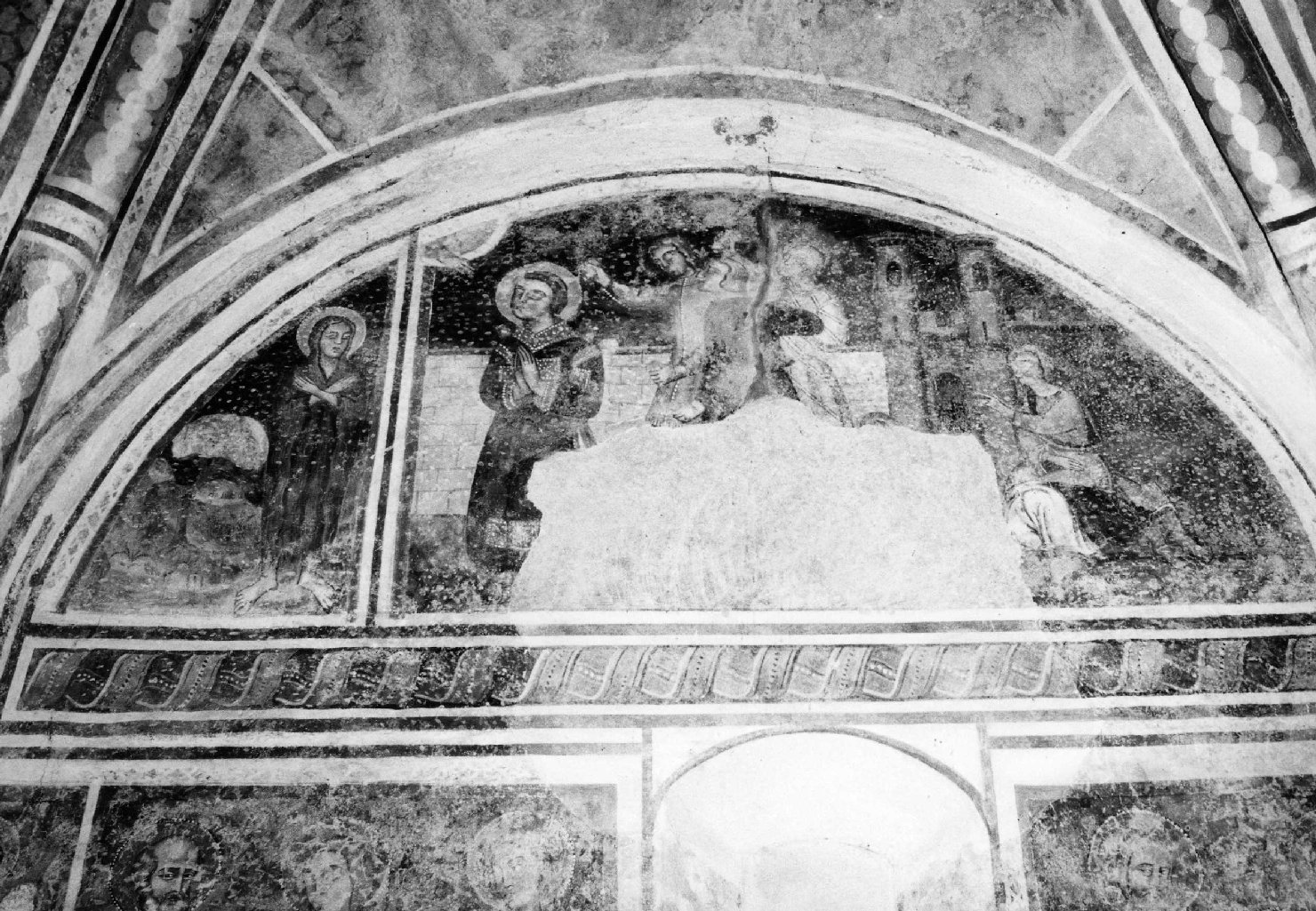 Santa Maria Maddalena, martirio di S. Stefano (dipinto murale, ciclo) di Maestro di Bastia d'Albenga (ultimo quarto sec. XIV)