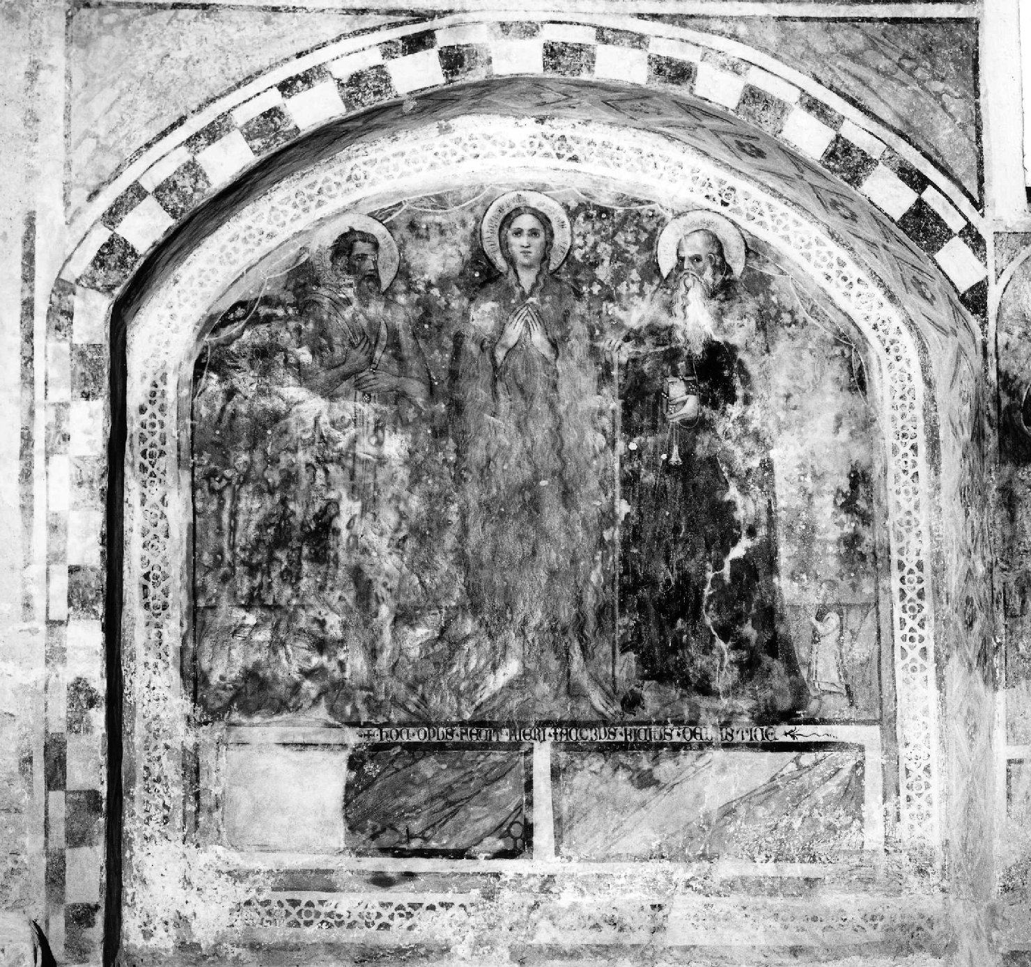 San Bartolomeo, Santa Maria Maddalena, Sant'Antonio abate, Santa Caterina d'Alessandria (dipinto murale, ciclo) di Maestro di Bastia d'Albenga (ultimo quarto sec. XIV)
