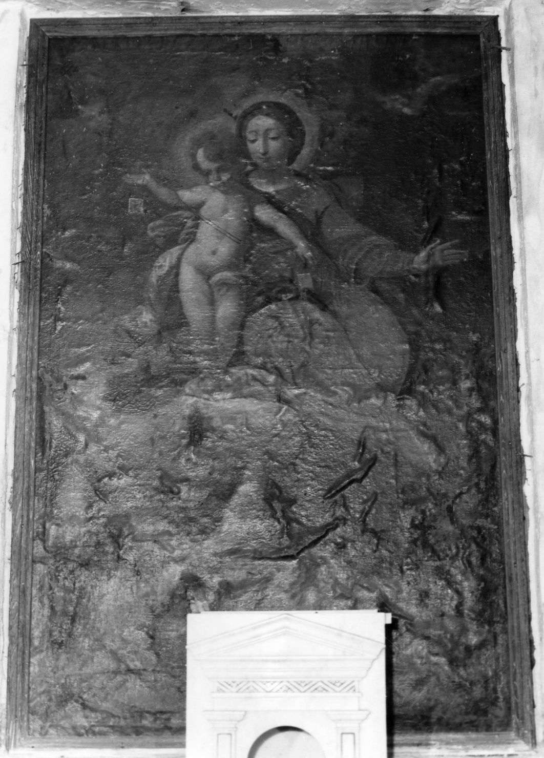 Madonna del Carmelo intercede per le anime del purgatorio (dipinto, opera isolata) - ambito genovese (secc. XVII/ XVIII)