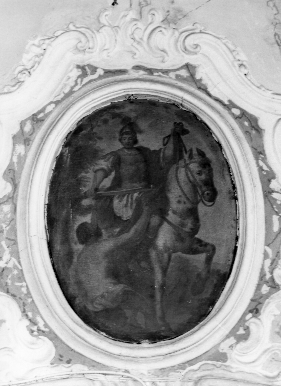 San Martino dona parte del mantello al povero (dipinto, opera isolata) - ambito ligure (sec. XVIII)