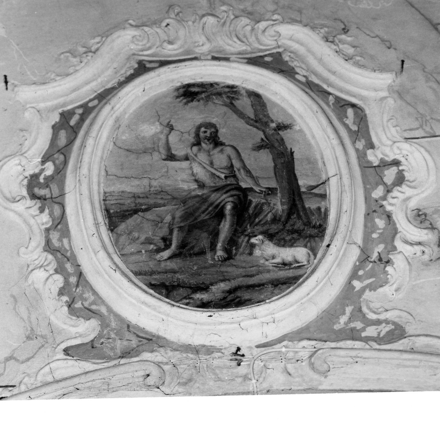 San Giovanni Battista (dipinto murale, opera isolata) - ambito ligure (sec. XVIII)