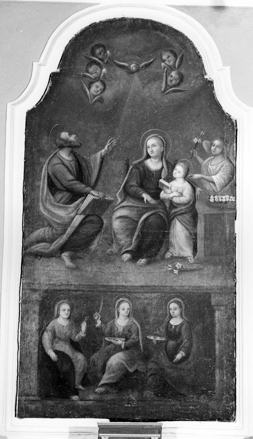 Sacra Famiglia con Sant'Agata, Sant'Apollonia e Santa Lucia (dipinto, opera isolata) - ambito ligure (seconda metà sec. XVII)